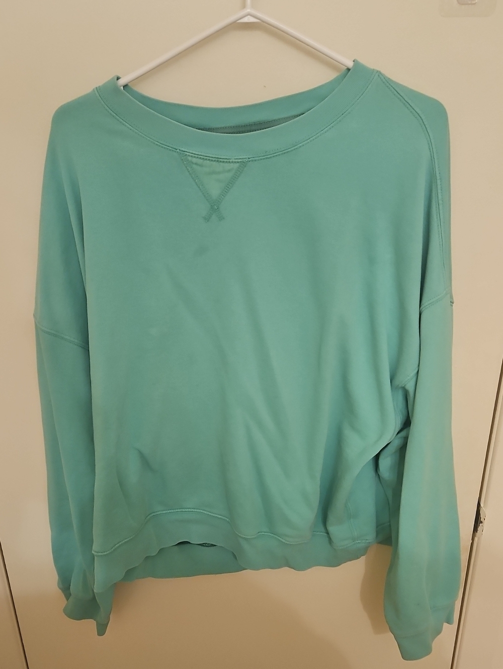 American Eagle Women’s Relaxed Crewneck Sweatshirt - Aqua